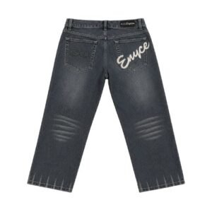 Back view of Enyce Black Jeans showing the black denim finish and rear pocket design