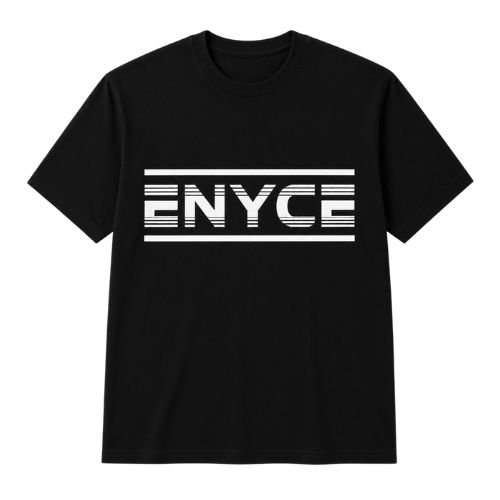 Enyce Black T- Shirt Enyce Black T-Shirt front view with a clean modern streetwear design