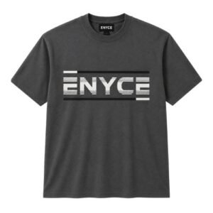 Enyce Charcoal Gray T-Shirt front view with a modern streetwear design