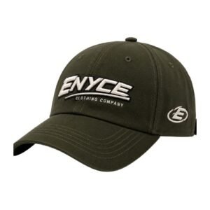Enyce Olive Green Cap front view featuring a muted olive green shade and modern streetwear design