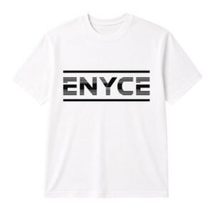 Enyce White T-Shirt front view with a clean modern streetwear design